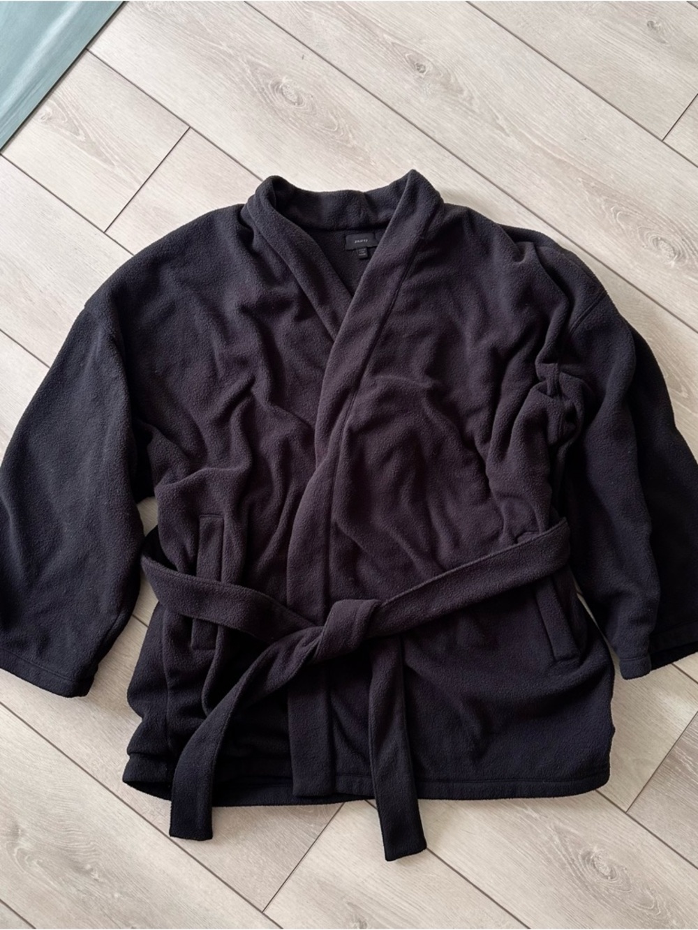 SKIMS Black Fleece Robe Jacket M